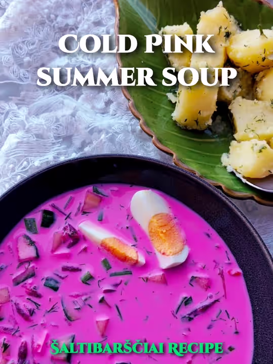 Cold pink beetroot soup