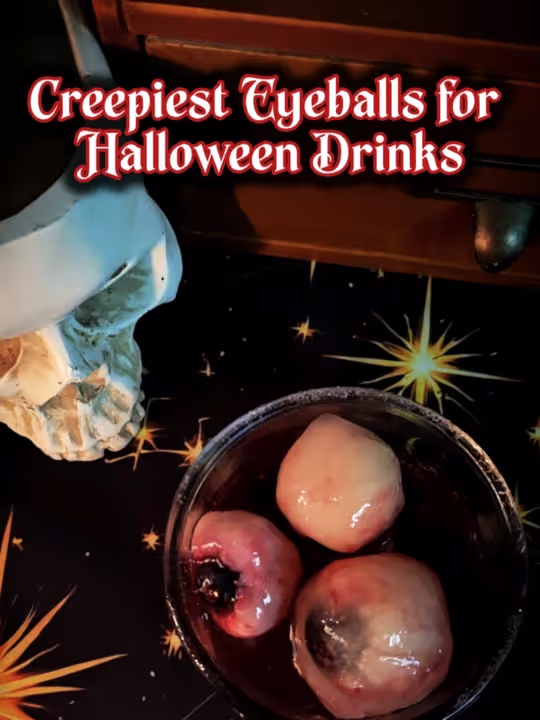 Bloody lychee eyeball ice cubes