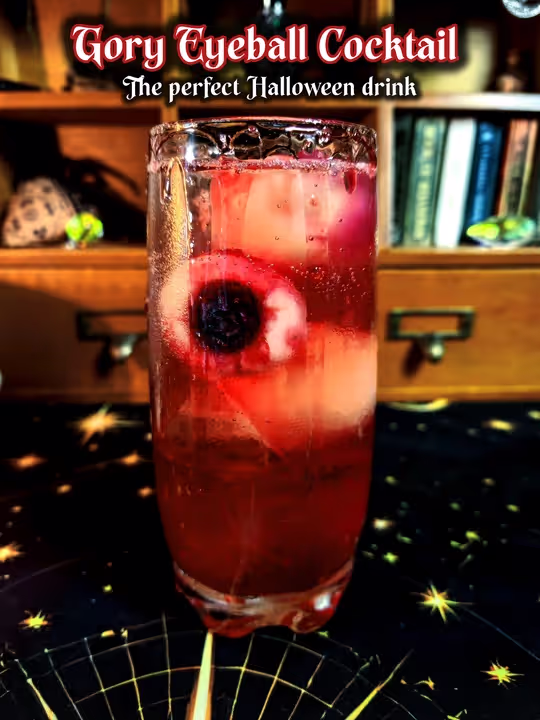 Gory Halloween eyeball cocktail